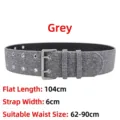 Wide gray wool fashion waist belt for sweaters and coats with double-pin buckle - Style B (S960) / 104cm x 6cm / Gray