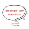 Cintura a catena in metallo con ciondoli a lucchetto, lunghezza 105cm, larghezza 0,8cm. - 105cm Confezione / Nero Con Argento
