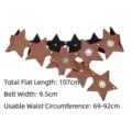 Vintage star studded waist seal belt with adjustable fit dimensions - Style B / Standard (107cm) / Brown