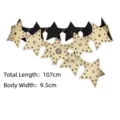 Vintage gold star-shaped leather belt with rivets, 9.5cm width and 107cm length. - Style A / Standard (107cm) / Gold