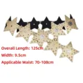 Punk style gold and black star-shaped waist seal belt with silver studs for women - Style B / Extended (125cm) / Gold