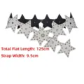 Punk style star-shaped patchwork leather belt with vintage metal rivets in grey and black - Style A / Extended (125cm) / Silver