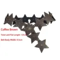 Vintage coffee brown waist belt featuring a bold pentagram star patchwork with rivets - Style A / Extended (125cm) / Coffee