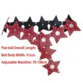 Punk street style red and black star patchwork waist belt with decorative silver rivets - Style B / Extended (125cm) / Red