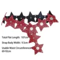Punk style red and black star spliced leather belt with decorative metal rivets. - Style B / Standard (107cm) / Red