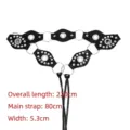 Vintage Y2K aesthetic black waist belt with silver metal rings and rivets for women - Style A / Length 220cm / Black