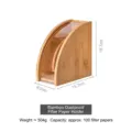 Soporte de bambú para filtros de café con tapa, 16.7x15.7x8.2cm - L
