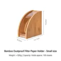 Soporte de filtro de café de bambú en forma de abanico con tapa, pequeño - S