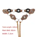 Vintage American Western Y2K style leather belt with metal rings and silver rivets - Style A / Length 220cm / Camel