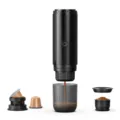 Black portable 2-in-1 electric espresso maker for coffee capsules and ground powder - Coffee Capsule Machine Dual Chamber (2604) / Black