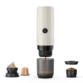 Portable 2-in-1 electric espresso machine for capsules and ground coffee - Coffee Capsule Machine Dual Chamber (2604) / White