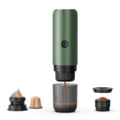 Portable 2-in-1 electric espresso machine for capsules and coffee powder in forest green - Coffee Capsule Machine Dual Chamber (2604) / Green