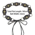 Retro black studded leather patchwork belt with Y2K tie-up design for women. - Type B (05S7432) / Black