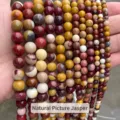Macro view of natural egg yolk stone beads for DIY jewelry making accessory strands - 4mm (Approx 90pcs) / Natural Yellow Jasper
