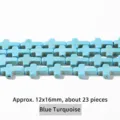Μπλε τιρκουάζ χάντρες σε σχήμα σταυρού 12x16mm για DIY κατασκευή κοσμημάτων - 12x16mm (Περίπου 23 Τεμάχια) / Μπλε Τυρκουάζ Σταυρός