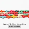 Perles en croix de turquoise multicolores pour création de bijoux DIY 12x16mm - Croix Turquoise Couleurs Mixtes
