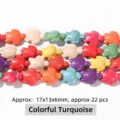 Premium multi-color turtle shaped turquoise loose beads 17x13mm for DIY jewelry - 17*13*6mm Style (JDXTS06) / Approx 22 Pieces/Pack / Colorful Turquoise Turtle