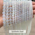 High-quality synthetic opalite round beads strands in various sizes for jewelry making - 4mm (Approx 90pcs) / Synthetic Opal