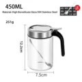 450ML high borosilicate glass spice jar with stainless steel lid and spoon set - Stainless Steel Lid 450ml (With Spoon)