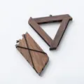 Foldable walnut wood heat-resistant mat for camping, triangular portable pot trivet. - Black Walnut