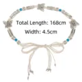 Bohemian woven cotton rope waist belt with butterfly charms and elegant long tassel knots - Off White