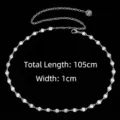 Elegante cinturón de cadena con pedrería plateada para mujer accesorio de moda de 105cm - Estilo de Colgante de Rosa / Plateado