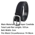 Classic black suede split leather belt for women with a sleek silver metal buckle - Style B (107cm) / Black