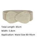 Elegant beige wide elastic waist seal for women with infinity buckle for coats and dresses - 85cm / Light gold