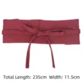 Traditional burgundy embroidered fabric obi belt for Hanfu dresses, 235cm x 11.5cm - B-Style Red / Total Length 235cm Width 11.5cm
