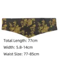 Traditional Chinese embroidered wide fabric belt for Hanfu dress in black and gold finish - Style D Black (Buckle Style)