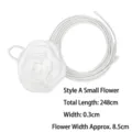 Elegant white fabric rose thin waist chain belt for women with 248cm long cord - Small Flower Style (Style A) / White