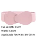 Pink wide elastic waist seal belt for women's dresses and down coats with 85cm length - 85cm / Pink