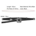 Vintage Bohemian punk black microfiber waist belt with engraved silver buckle for women - Style C / Black