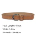 Brown punk style women's belt decorated with silver rivets and metal buckle accessory - Style A Double Row Round Rivets (Camel) / 104x3.5cm / Camel