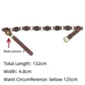 Vintage American western punk wide belt with rivets and metal ring patchwork, brown finish - 132cm (9 Sections) / Coffee