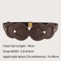 Brown punk style elastic wide waist belt with rivet decoration for women's fashion - Style A / Coffee