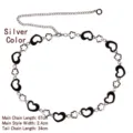 Elegante catena in metallo argentato con motivi a cuore e fiori per abiti da donna - Argento