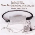 Sparkling rhinestone mini waist bag for women with adjustable belt and silver chain - Style C (Full Rhinestone Phone Bag) / 18x10CM Bag (105CM Belt + Chain)