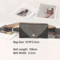 Black punk style rivet fanny pack belt bag for women with silver hardware - Style B / Black