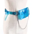 Blau transparente PVC-Gürteltasche mit dekorativer silberner Kette für Damenmode - Blau