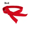 Red woolen waist belt with bow tie knot for women's overcoat - Red