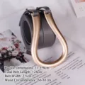 Ceinture grise pour femme avec une grande boucle fer à cheval en métal massif - Plein Grand Gris