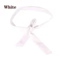 Elegant white wool fabric waist belt for women's overcoats with knotted design - White