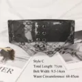 Style C black transparent lace elastic corset belt for women, 71cm length - Style C Scalloped Lace Corset Belt / 71cm Pack / Black Style C