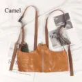 Fashionable camel PU leather wide waist cincher featuring front zipper and adjustable straps - Robe / Camel With Straps
