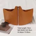 Stylish brown elastic corset belt with front zipper detail and wide slimming design - Camel