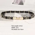Elegant vintage elastic thin waist belt with gold butterfly metal accents for women - Style B - Bowknot Style