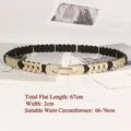 Vintage black elastic waist belt with elegant gold metal decorative buckle for women's dresses - Style E - Metal Decoration Chain
