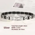 Vintage elastic silver waist belt with snowflake metal decorations for women dress - Style C - Silver Snowflake