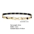 Gold metal elastic waist belt for women, 67cm length, fits 67-85cm waist, for dresses. - Style M - Irregular Geometric